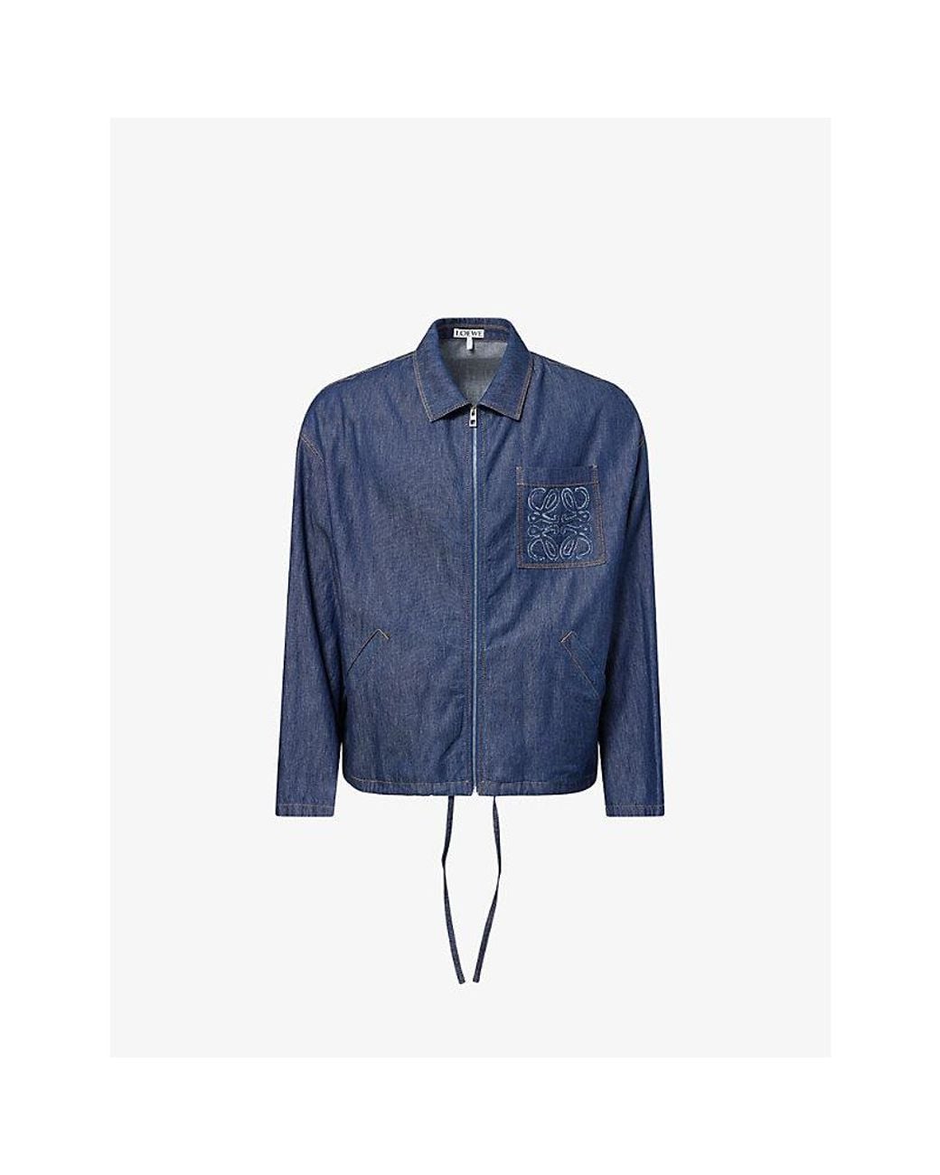 Loewe Blue Anagram-Embroidered Denim Jacket for men