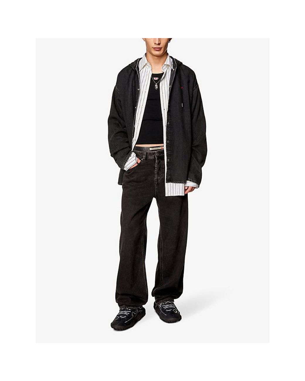 DIESEL Black 2001 D-Macro Straight-Leg Denim Jeans for men