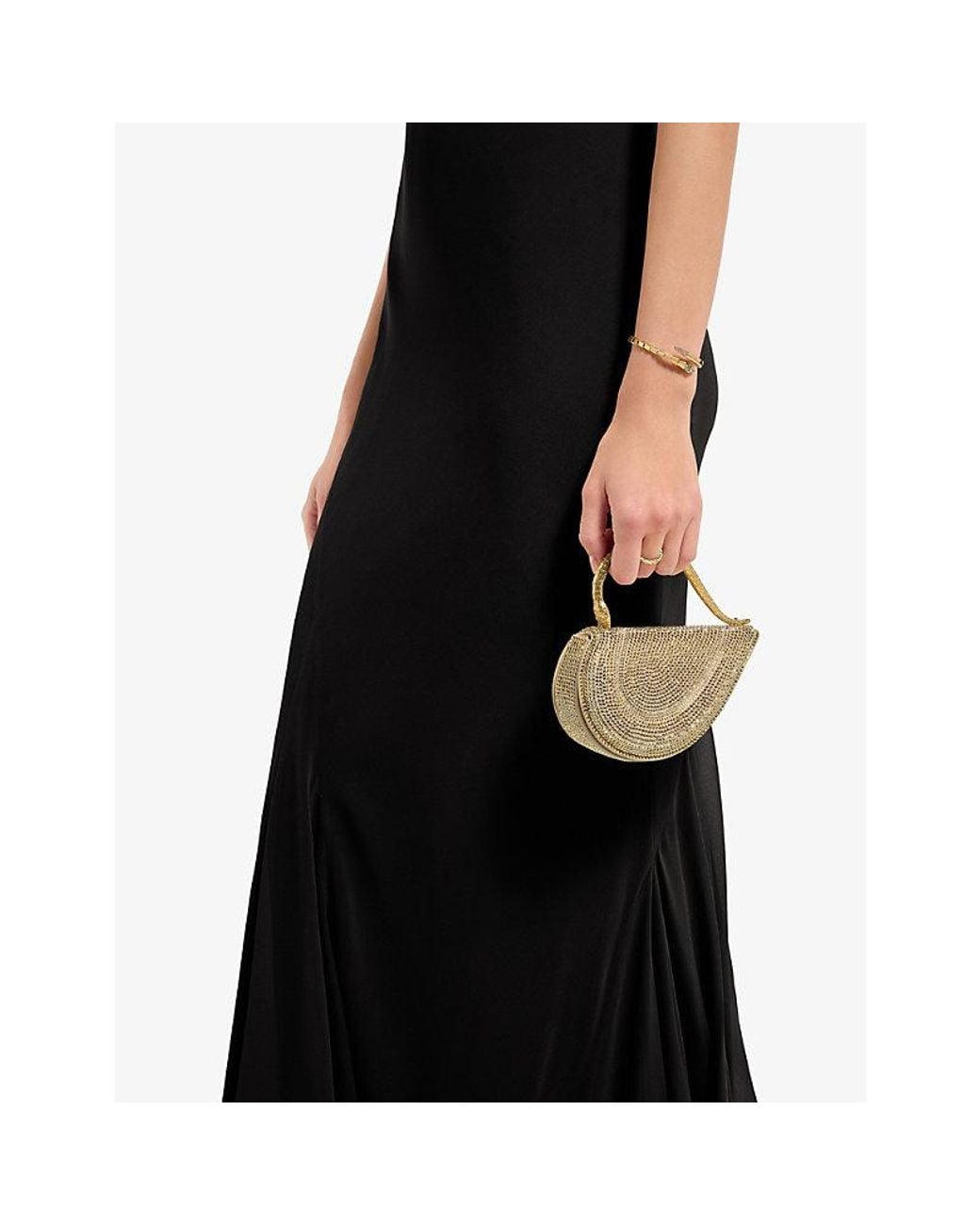 BVLGARI Metallic Serpenti Cuoricino Mini Neige Pavé Crystal And Suede Top Handle Bag