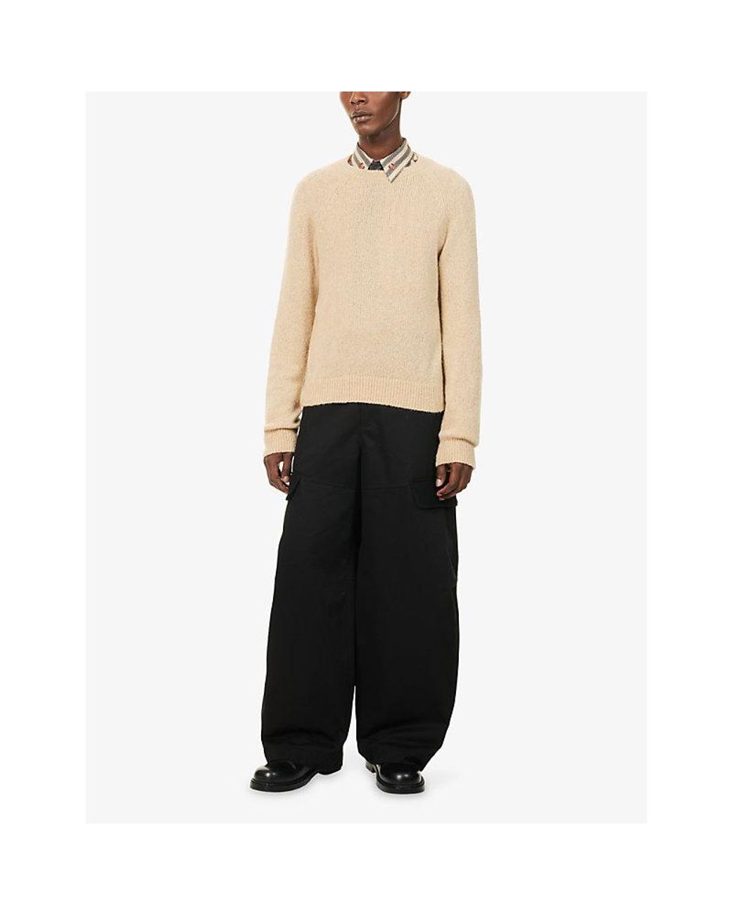 Dries Van Noten Natural Melbourne Crew-Neck Alpaca-Blend Jumper for men