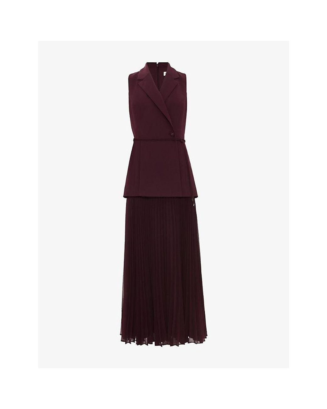 chinese dress ladies Phase Eight Women's Becky Sleeveless Lace Dress In Claret Red Size 12 US  (16UK)