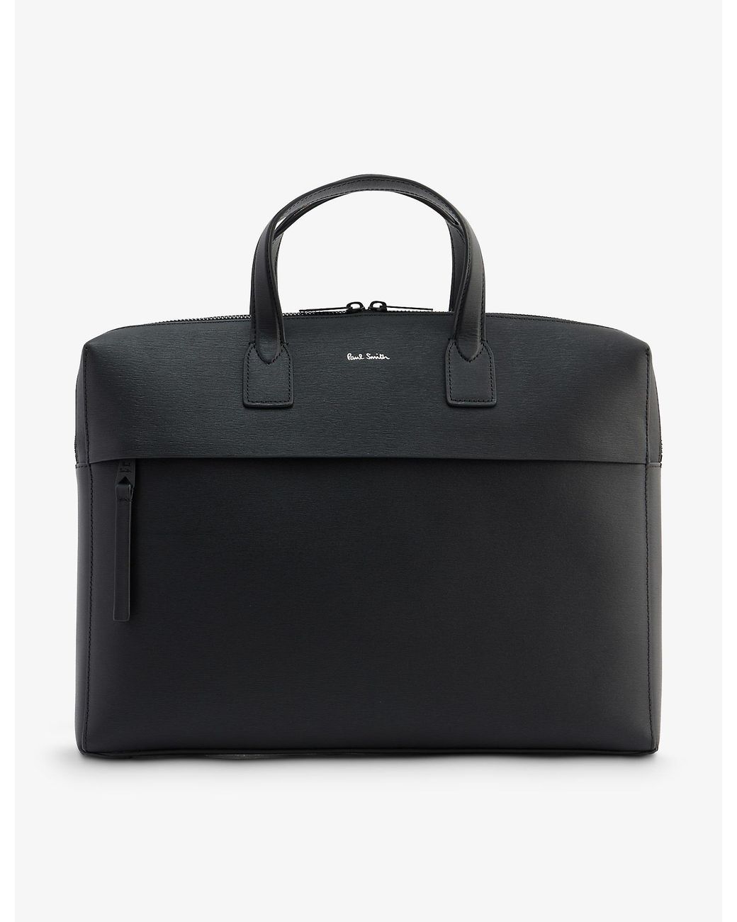 Paul Smith Logoembossed Leather Briefcase in Black for Men Lyst