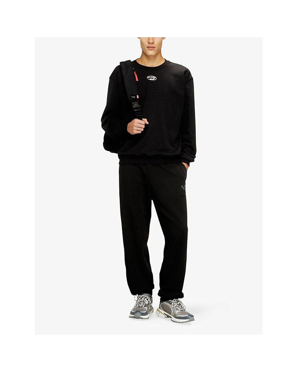 DIESEL Black Norm-Iod Crewneck Cotton-Jersey Sweatshirt for men