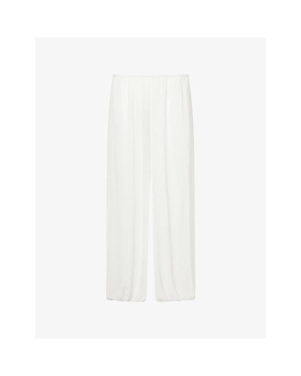 Frankie Shop White Mio Balloon Sheer Woven Trousers