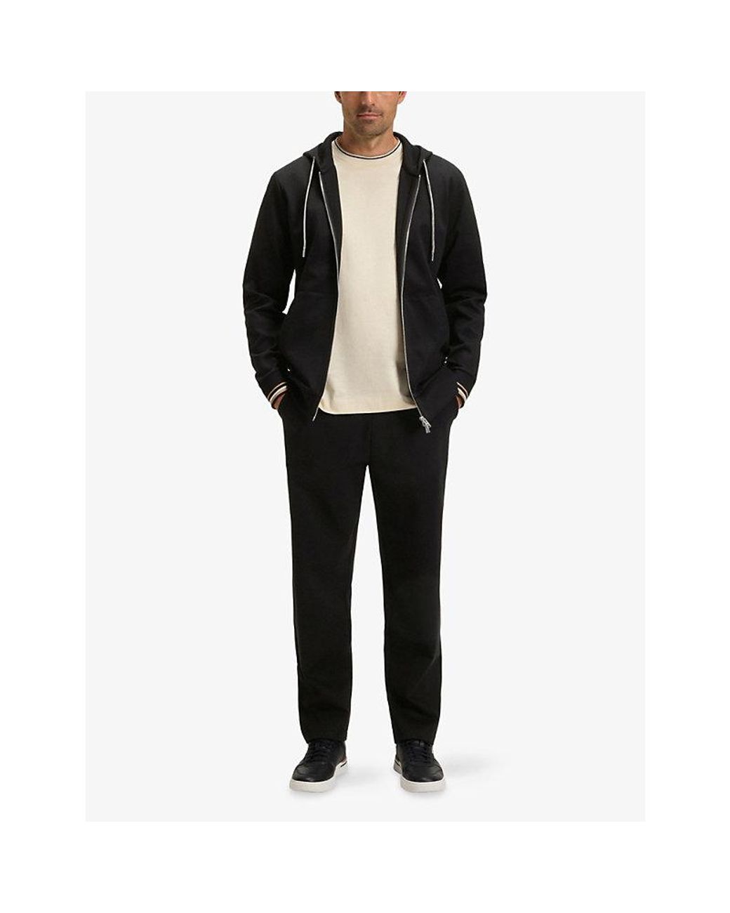 Boss Black Straight-Leg Cotton-Blend Jogging Bottoms for men