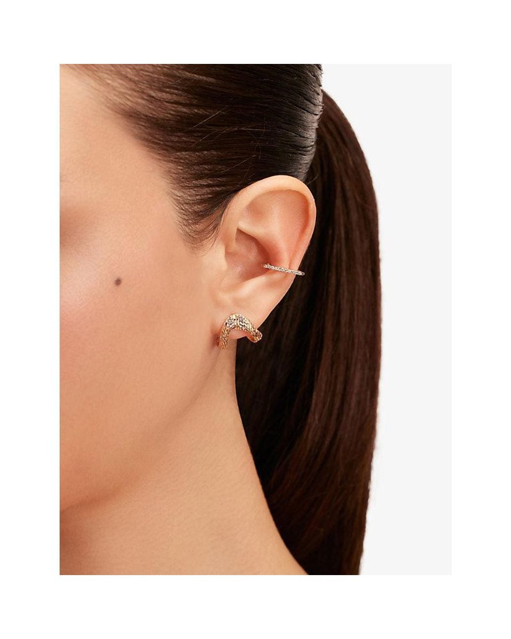 Kismet by Milka Metallic Triangle 0.06Ct Diamond Ear Cuff