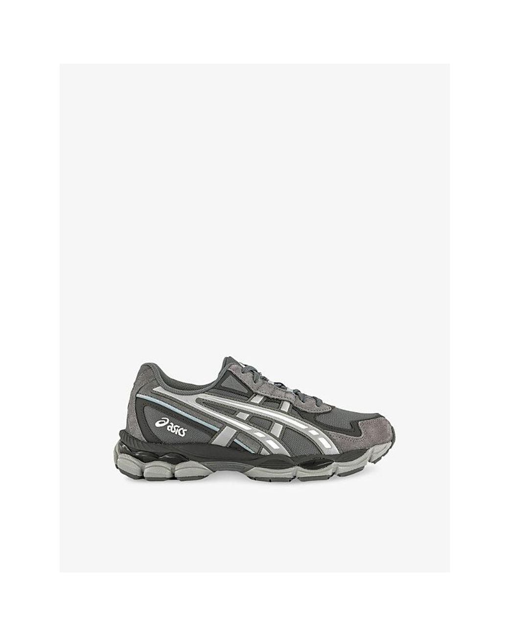 Asics Gray Gel-Nyc 2055 Mesh And Faux-Leather Low-Top Trainers for men