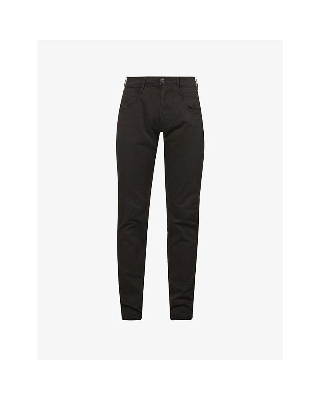 Replay Black Anbass Hyperflex Slim-Fit Stretch-Denim Jeans for men