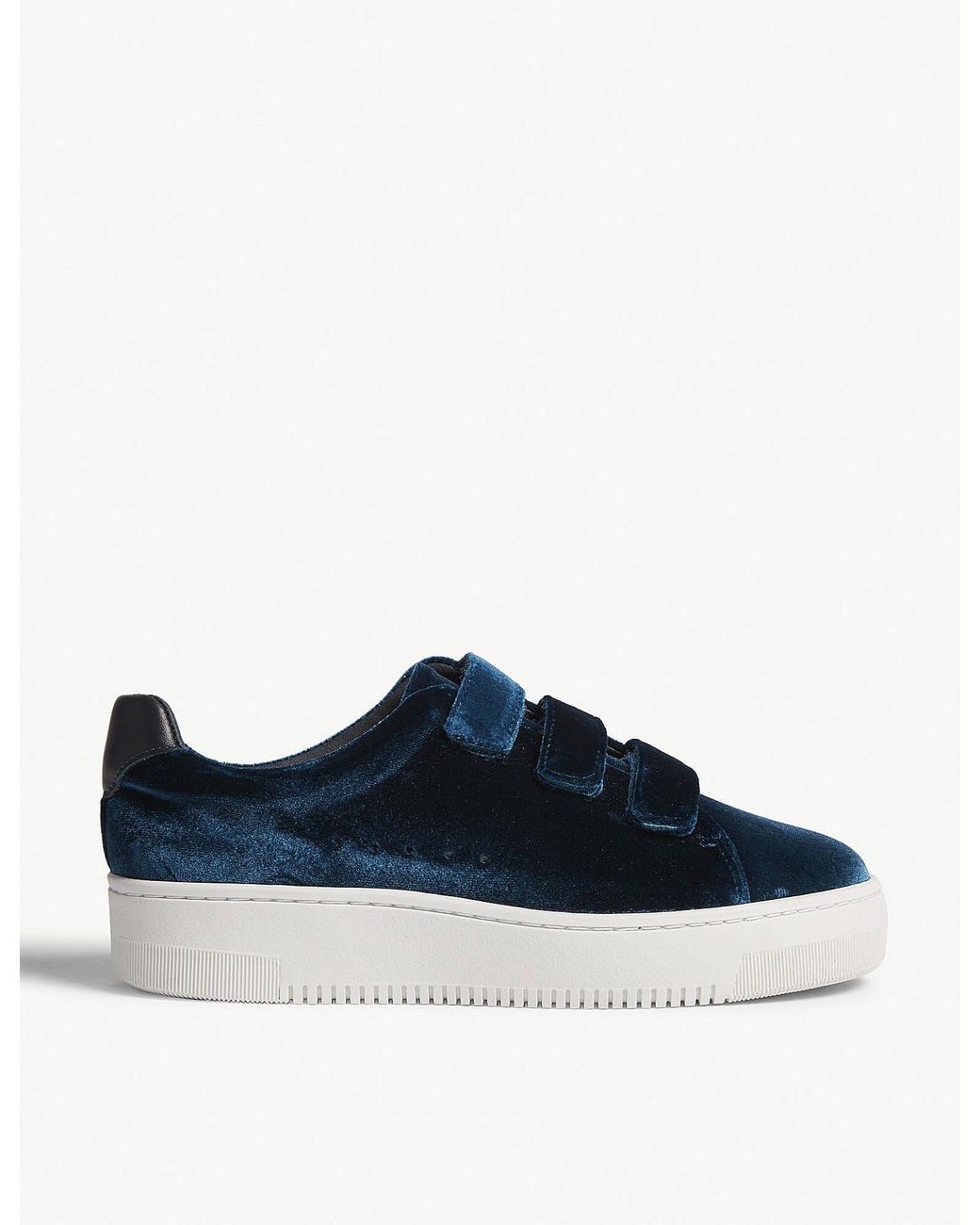 Sandro Velvet Sneakers With Velcro in Turquoise (Blue) | Lyst Canada