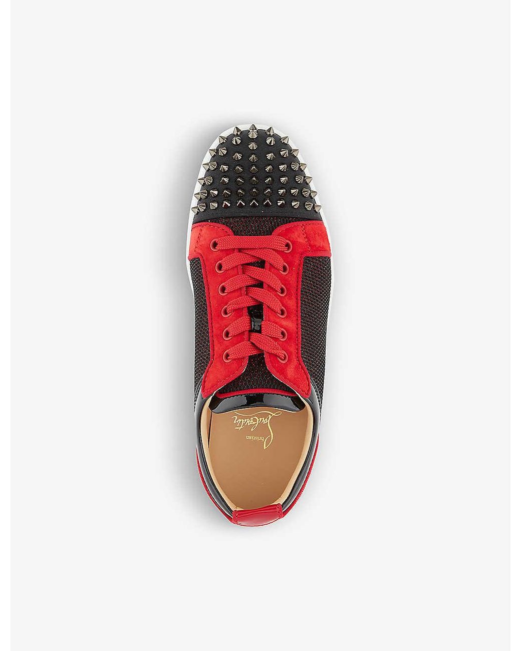 Christian Louboutin Mens Orlato Flat Red High Spikes Sneaker Shoes 40 7  $1300