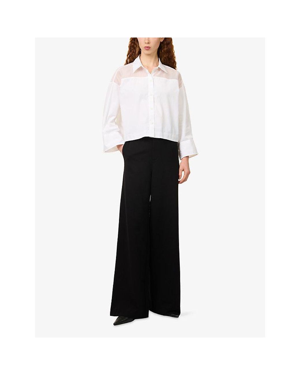Rag & Bone Black Sofie Wide-Leg Stretch-Jersey Trousers