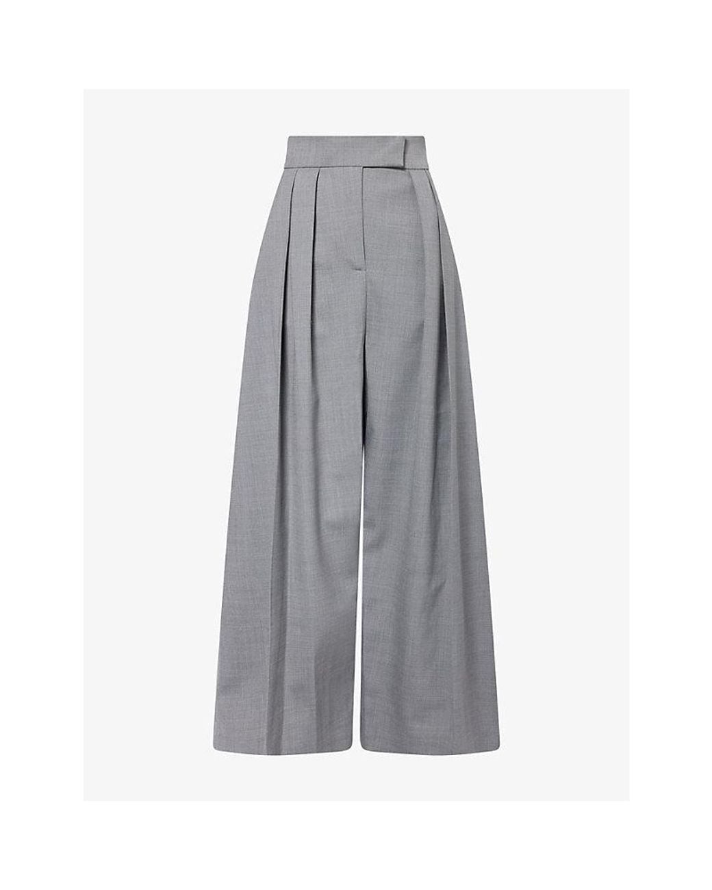 A.W.A.K.E. MODE Gray Rounded Tailored Woven Trousers