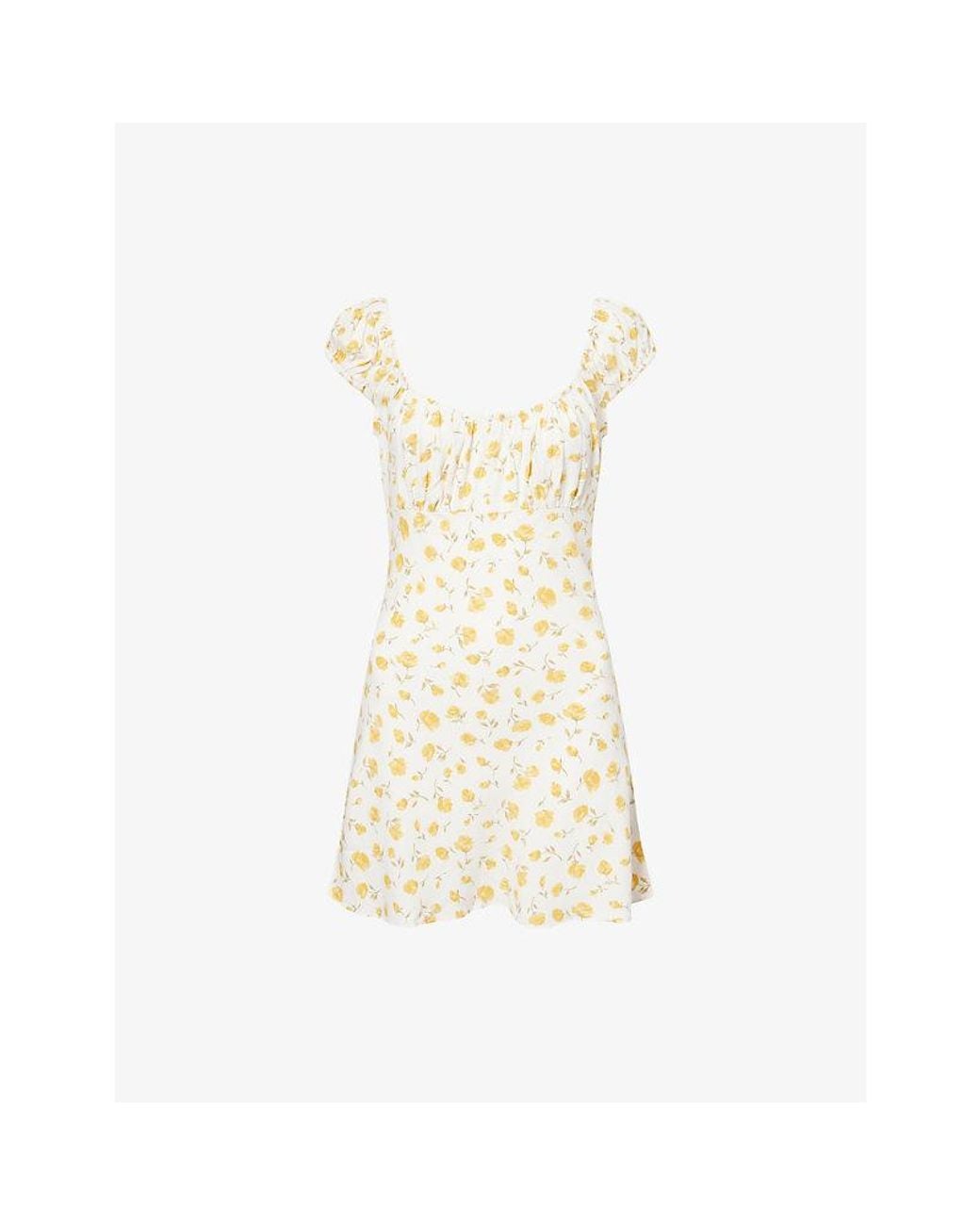 Reformation Metallic Lucybelle Floral-Print Woven Mini Dress