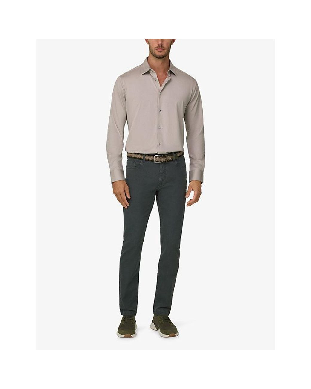 Boggi Gray Straight-Leg Regular-Fit Stretch Denim-Blend Jeans for men