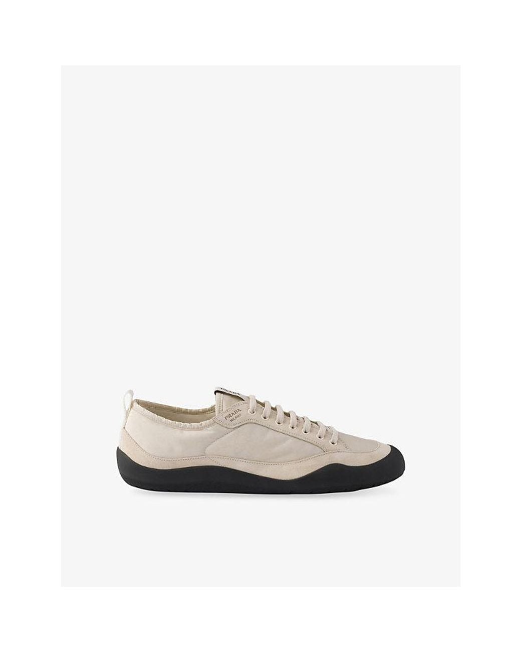 Prada White Speedrock Re-Nylon Woven And Suede Trainers for men