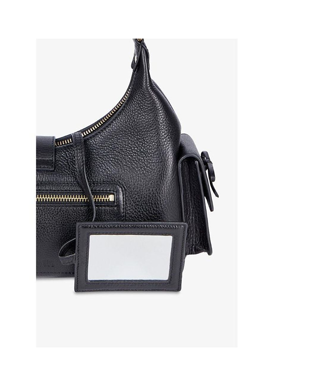 The Kooples Black Amelia Multi-Pocket Leather Shoulder Bag