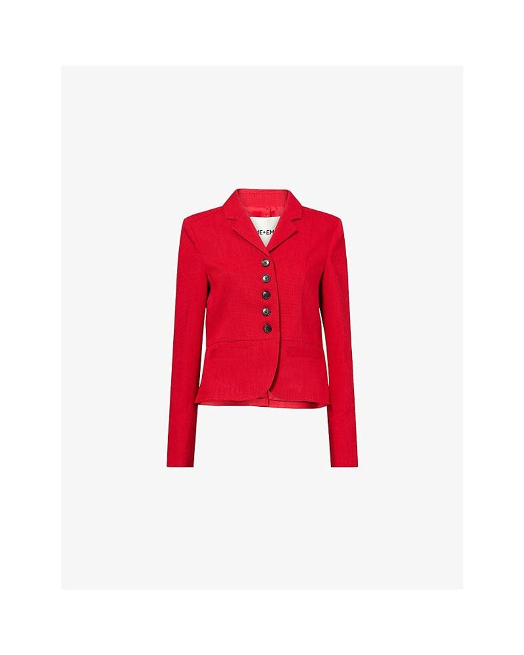 ME+EM Red Fitted Utility Woven Jacket