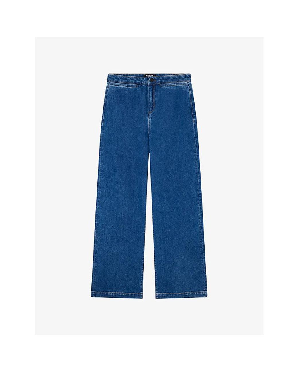 Whistles Blue Straight-Fit High-Rise Stretch-Denim Jeans