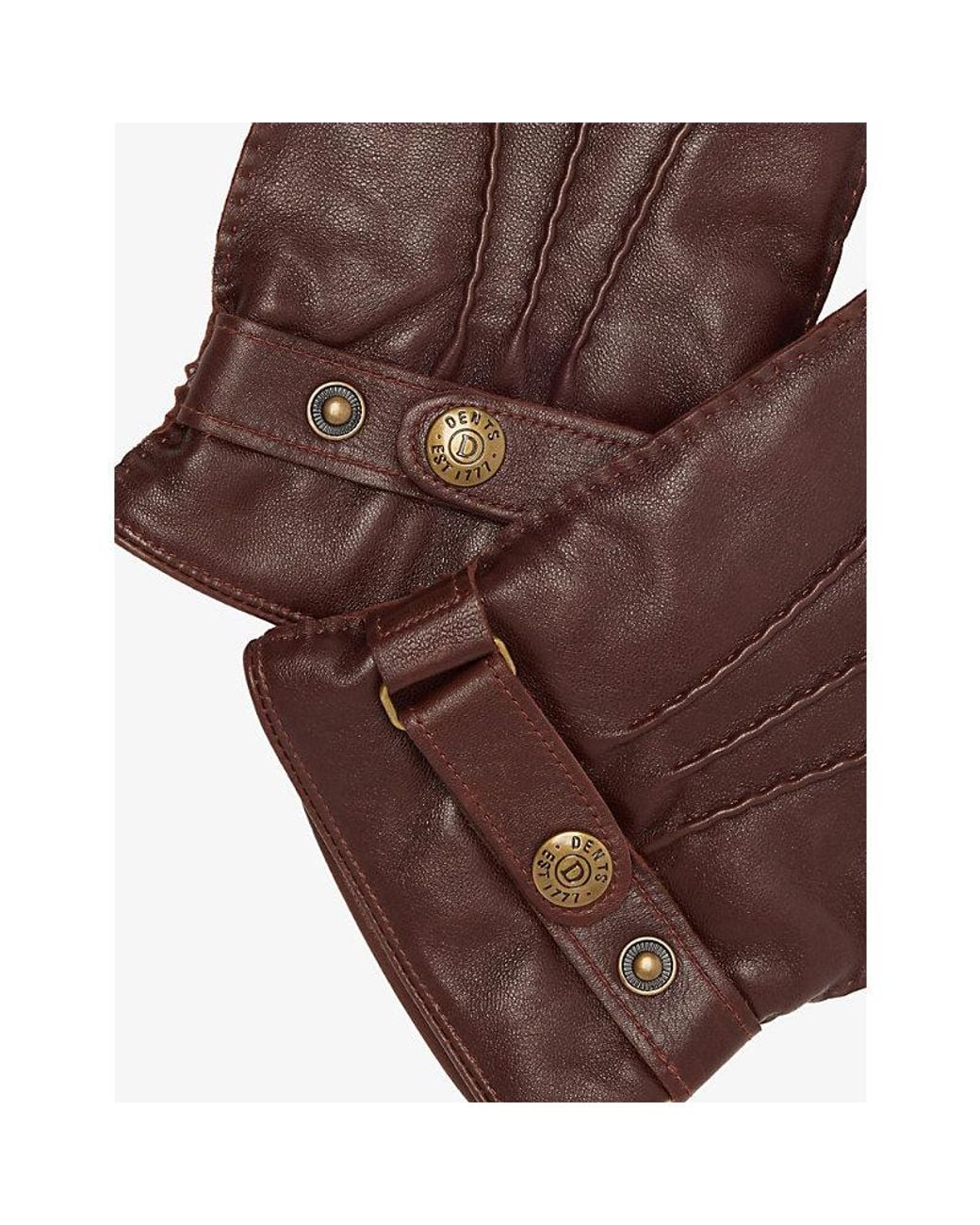 Dents Brown Tetbury Leather Gloves for men