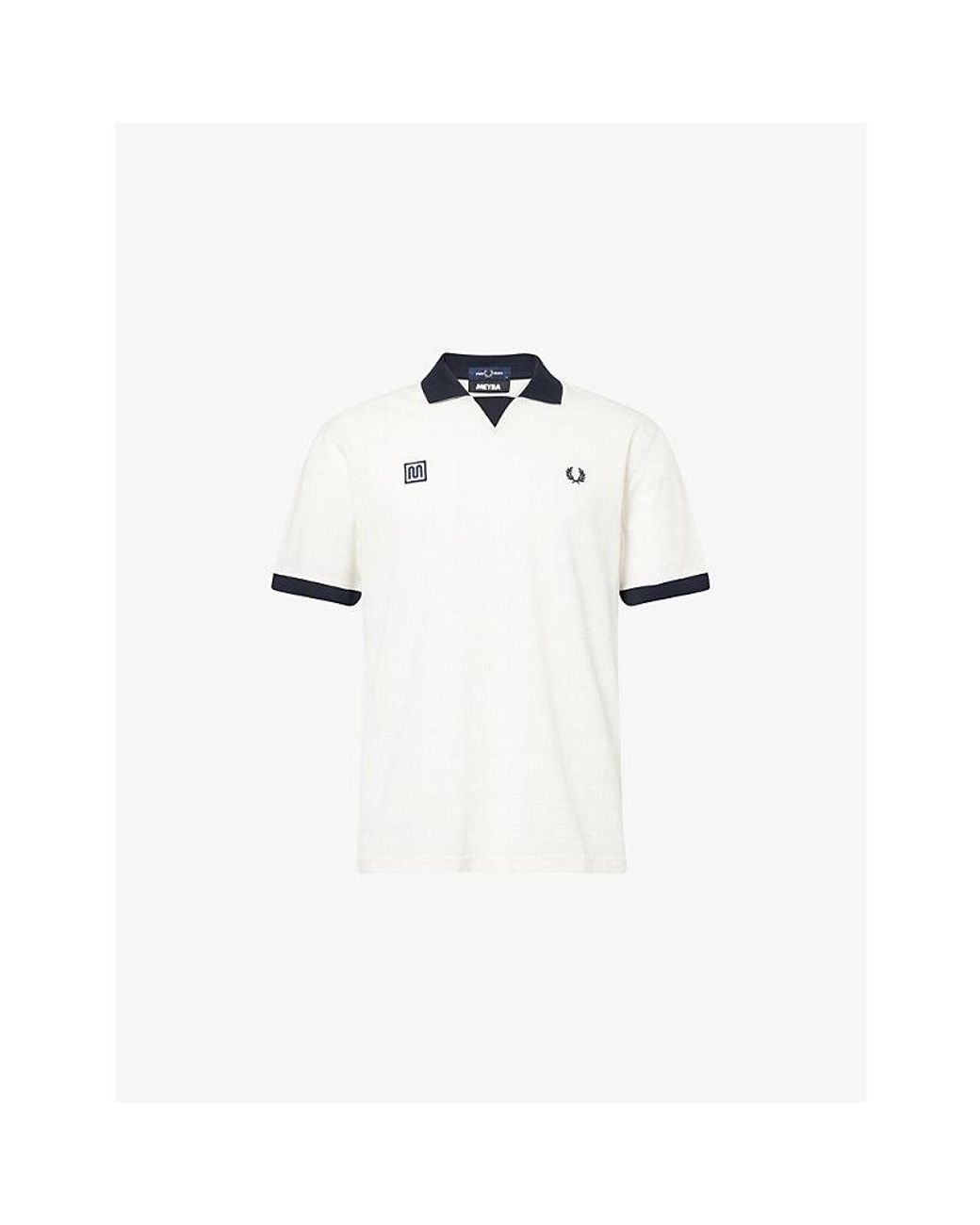 Fred Perry White X Meyba Monogram-Print Cotton Polo Shirt for men