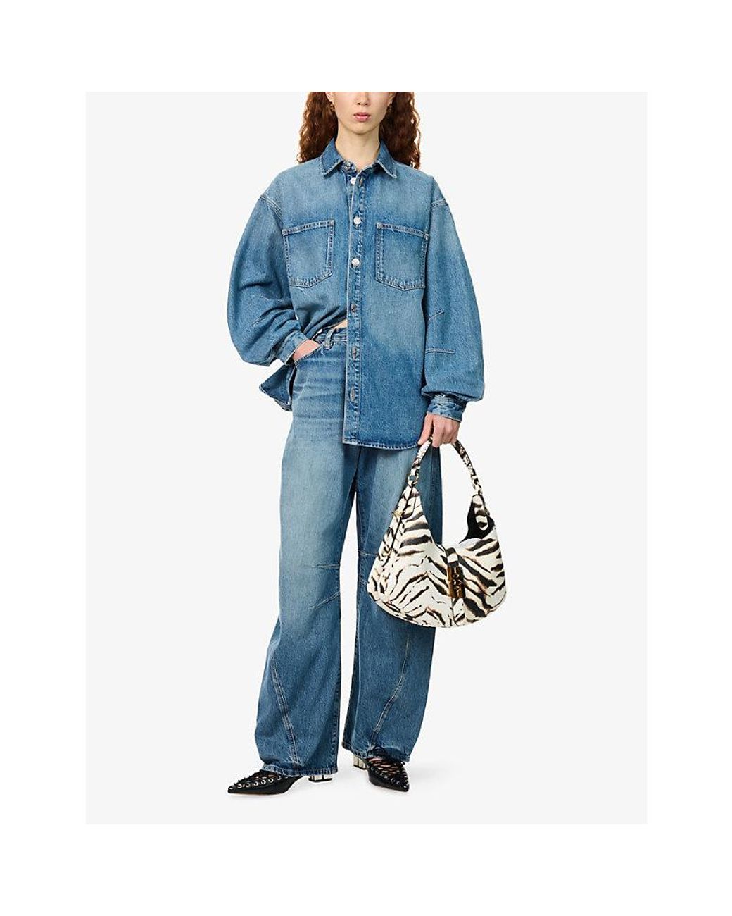 Samsøe & Samsøe Blue Saharp Oversized-Fit Denim Shirt