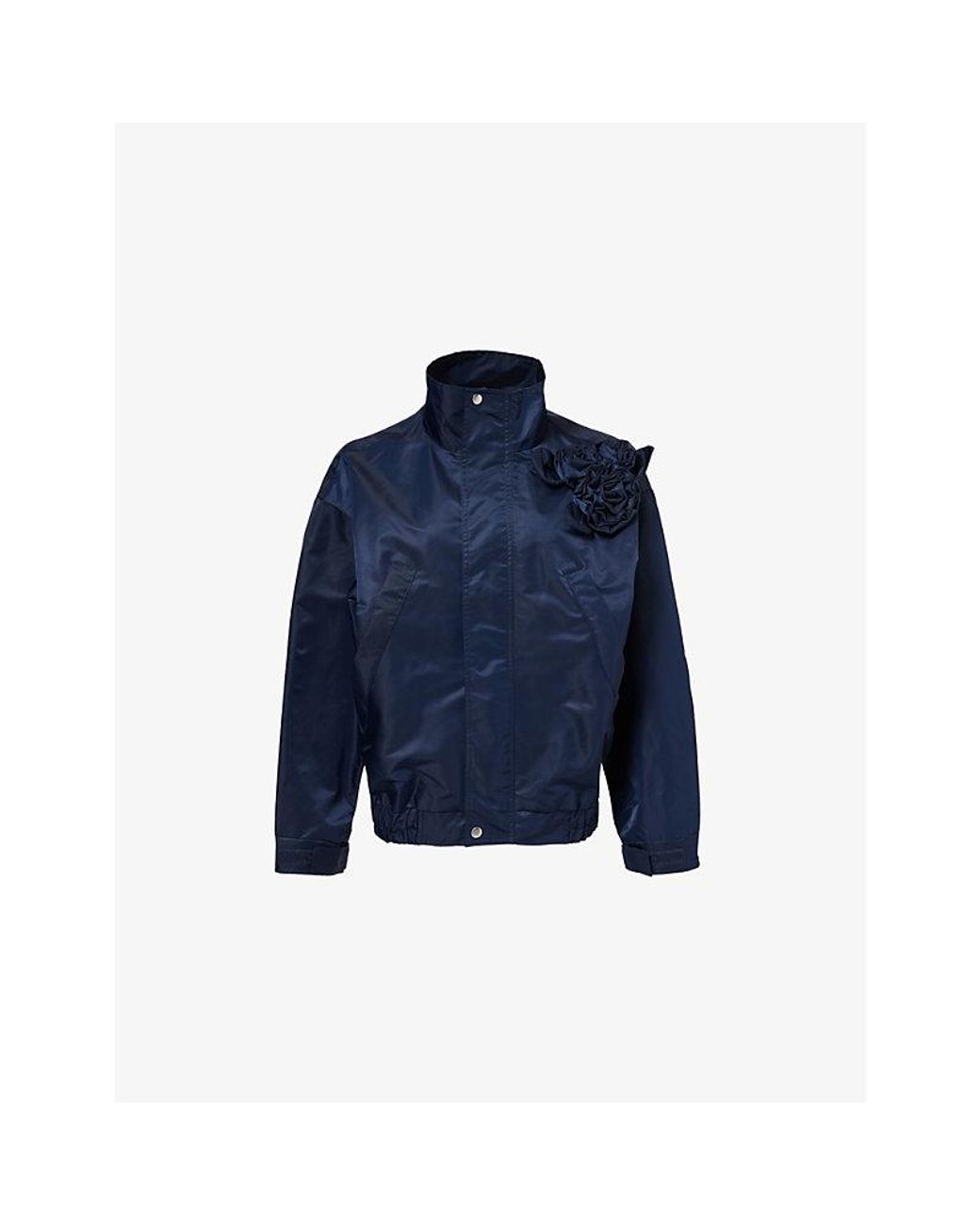 【関税込み】Sandy Liang ネイビー Carlton ジャケット Navy Carlton Jacket by Sandy Liang on Sale