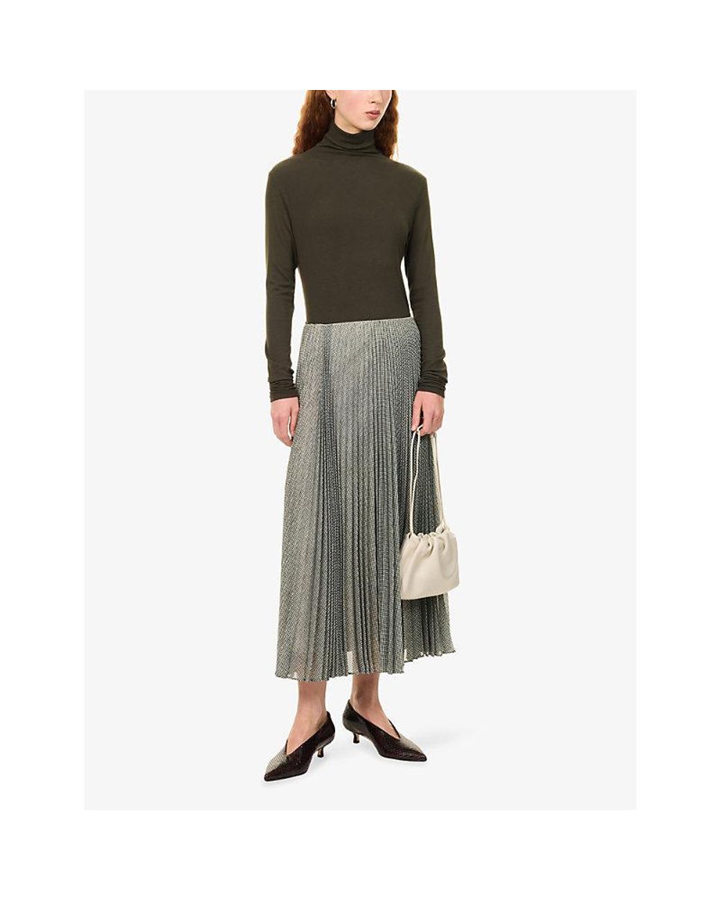 Vince Green Essential Turtle-Neck Modal-Jersey Top