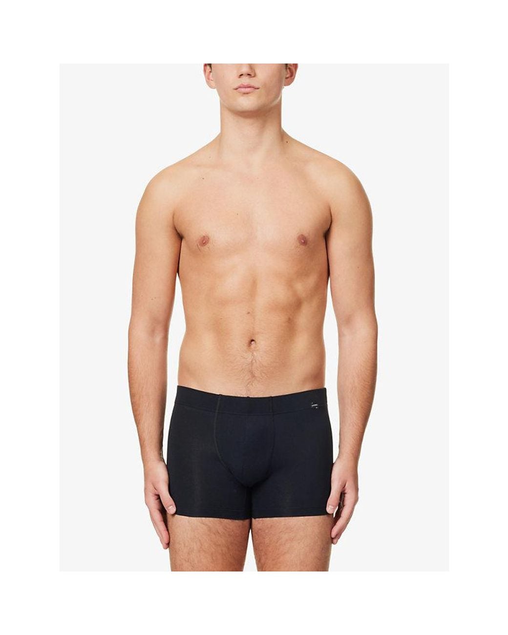 Hanro Blue Pack Of Two Logo-Embellished Stretch-Cotton Trunks for men