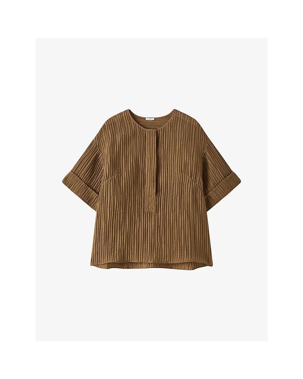 Joseph Brown Yani Relaxed-Fit Crinkle Blouse