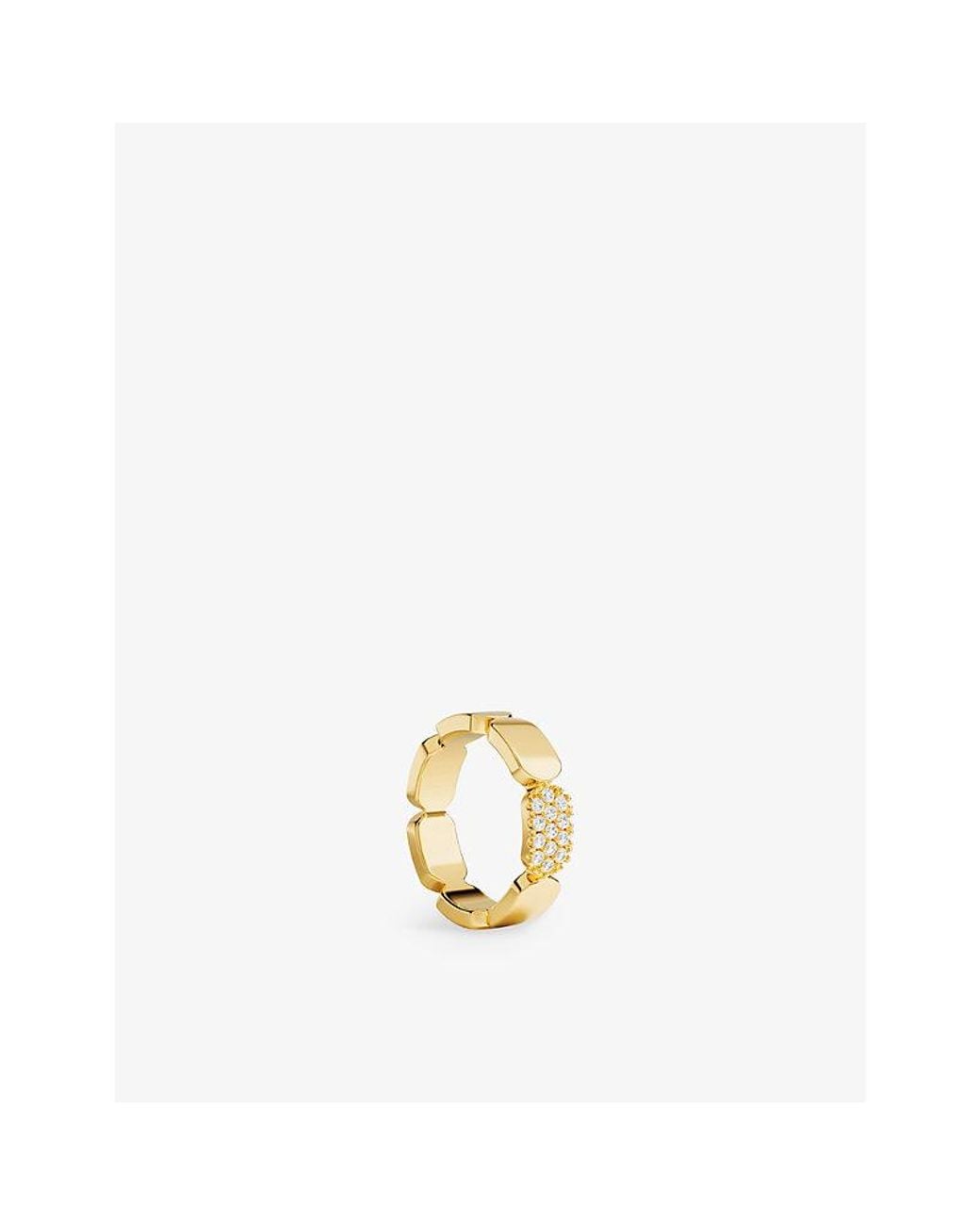 Apm Monaco Metallic Dainty 18Ct-Plated Alloy And Cubic Zirconia Ring