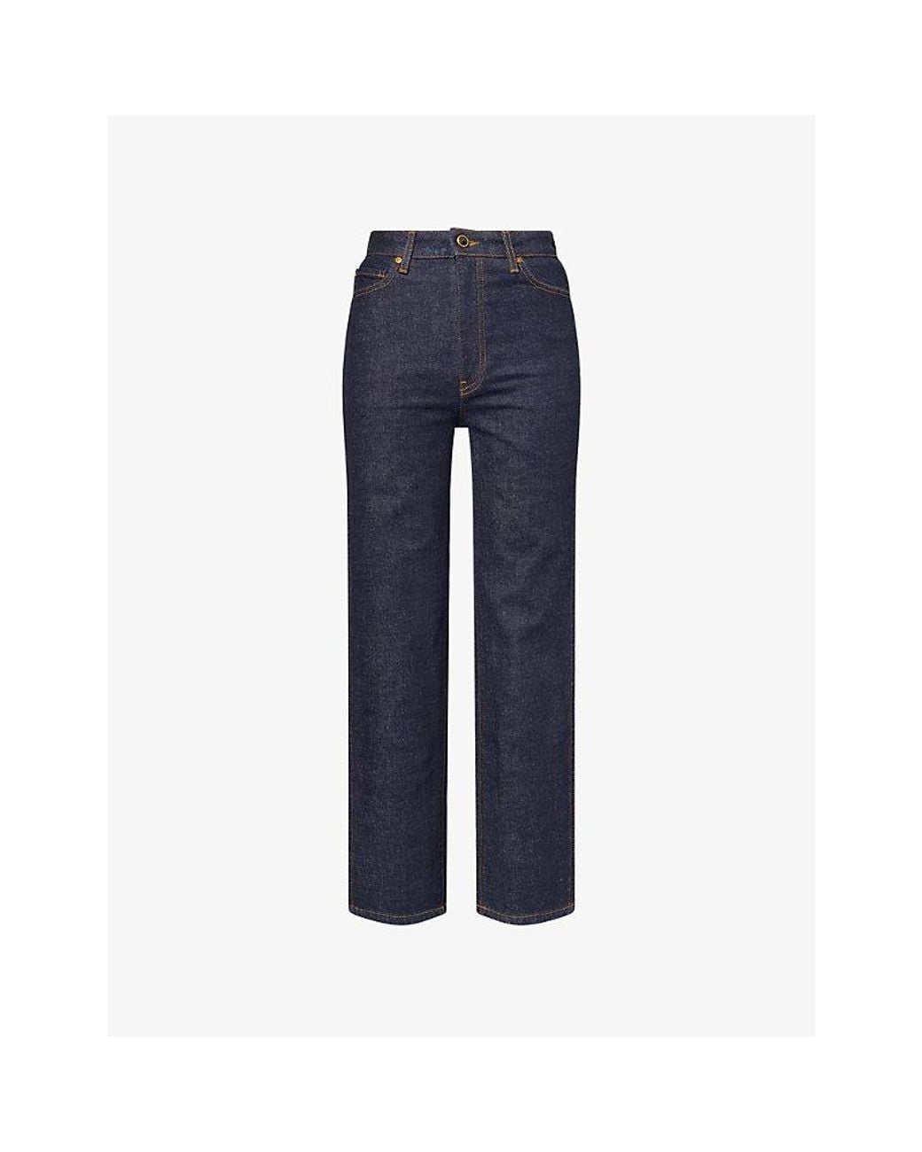 Khaite Blue Abigail Straight-Leg Denim Jeans