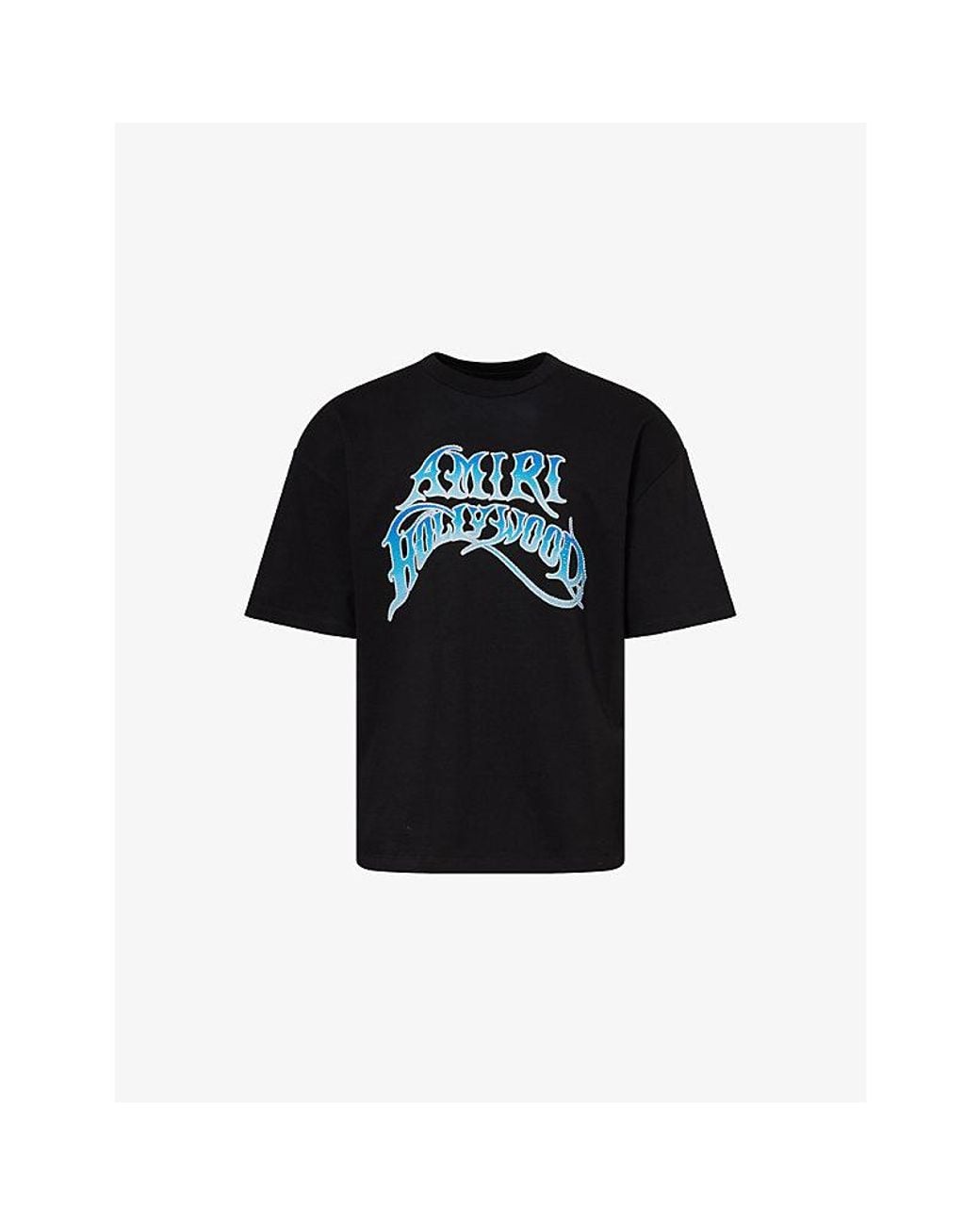 Amiri Black Crystal-Embellished Surf Cotton-Jersey T-Shirt for men