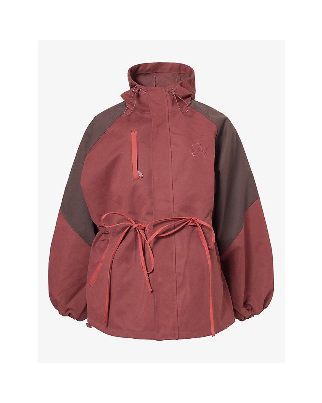 Damson Madder Red Liu Showerproof Woven Raincoat
