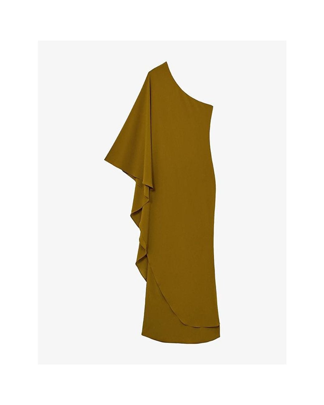 Reiss Green X Atelier Lainey One-Shoulder Woven Maxi Dress