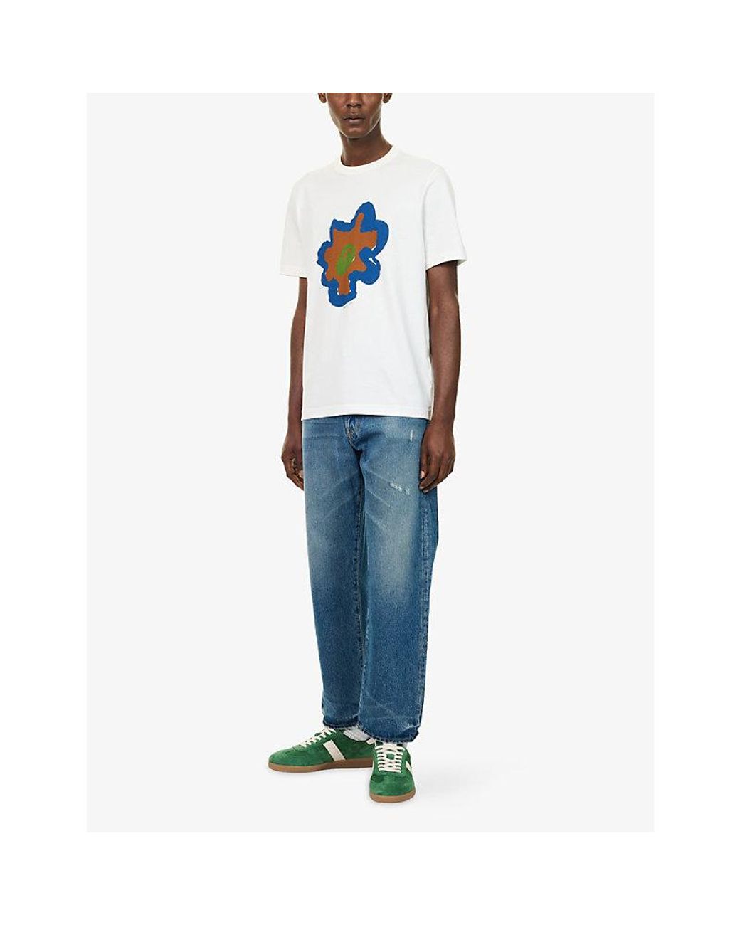 Paul Smith White Graphic-Print Cotton T-Shirt for men