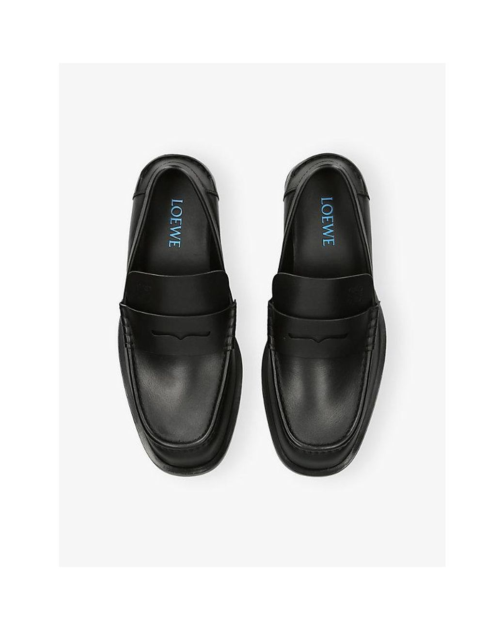 Loewe Black Bobine Leather Loafers for men