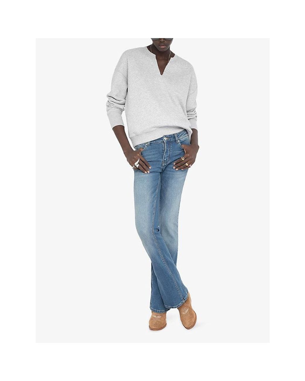 Zadig & Voltaire White V-Neck Cotton-Blend Sweatshirt