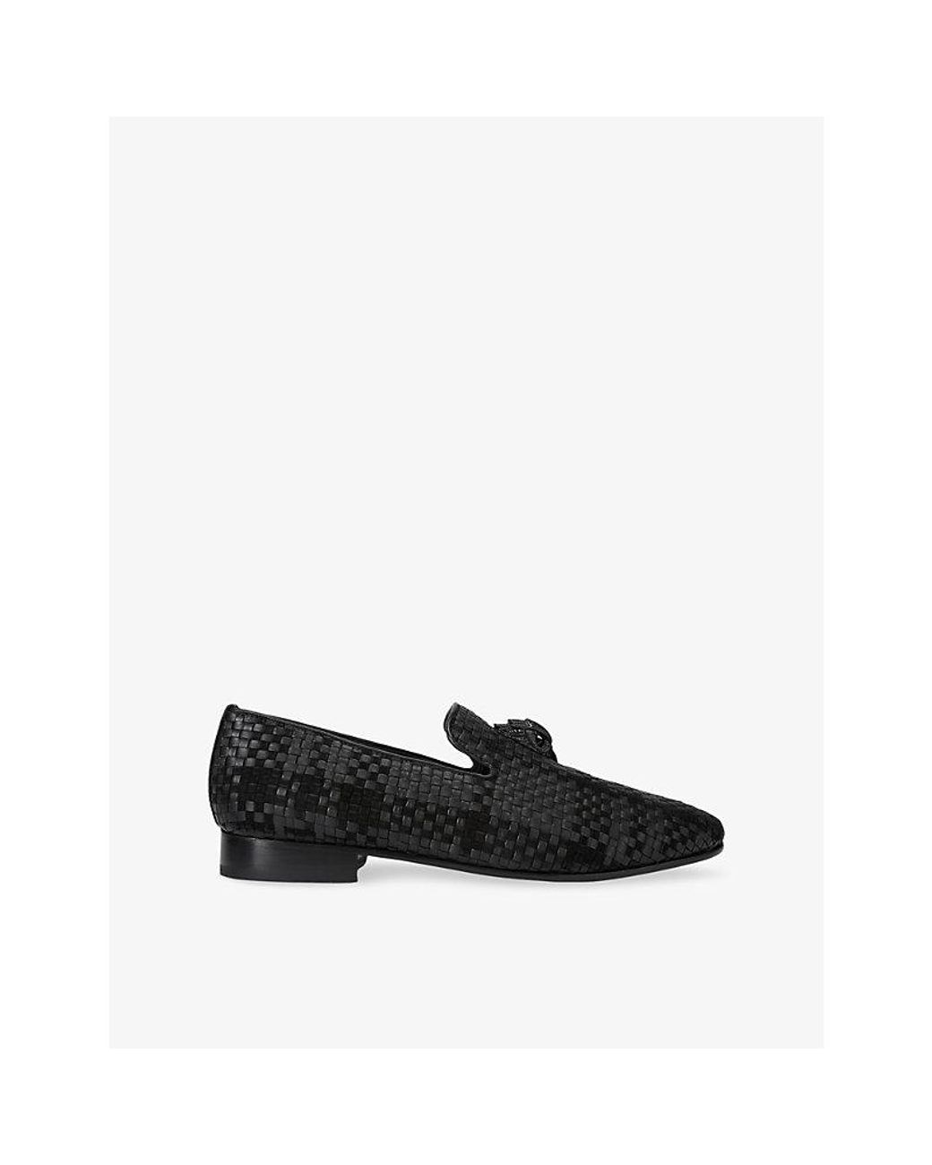 Kurt Geiger Black Ace Stud Leather Loafers for men