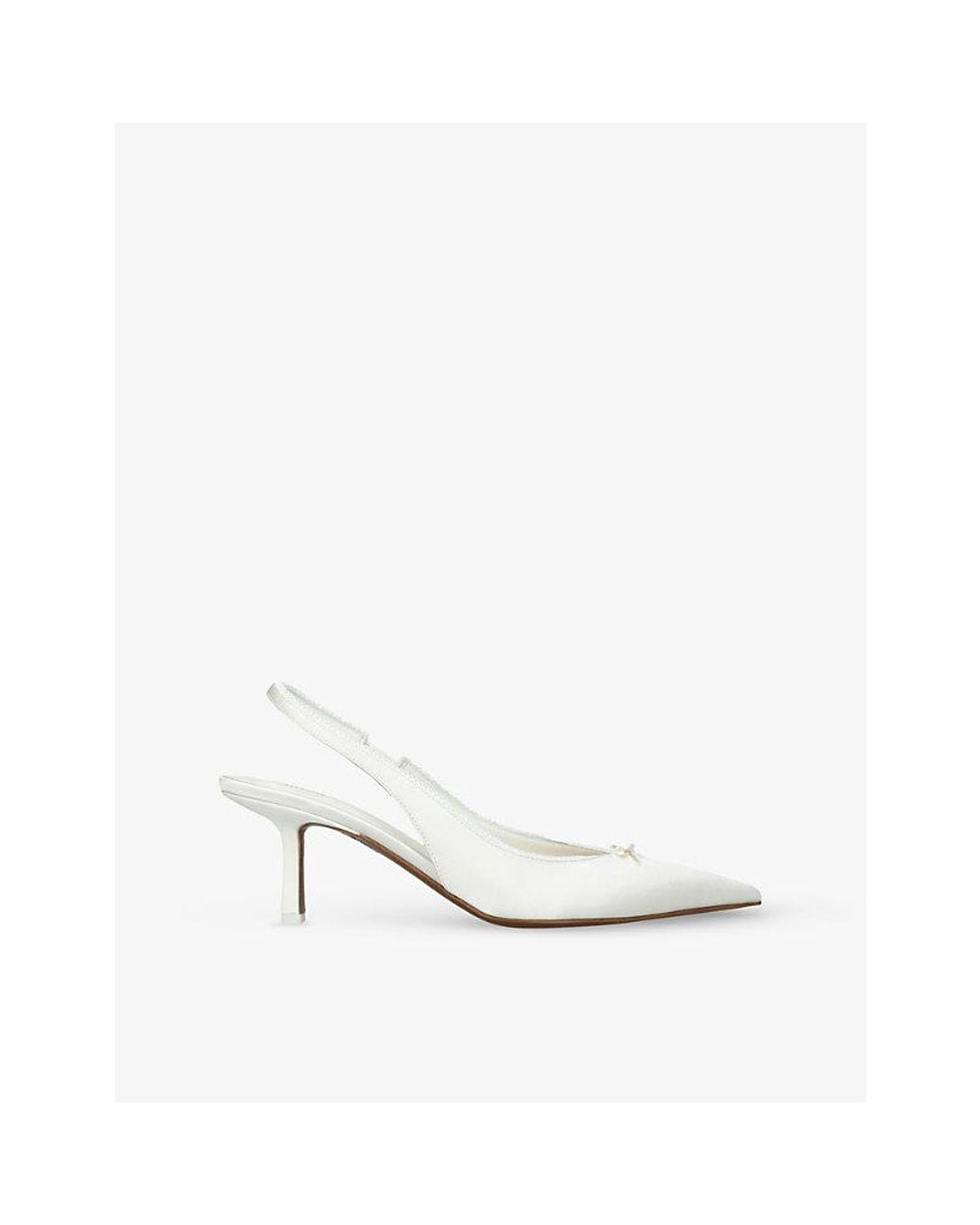 Neous White Moriah Silk-Satin Slingbacks