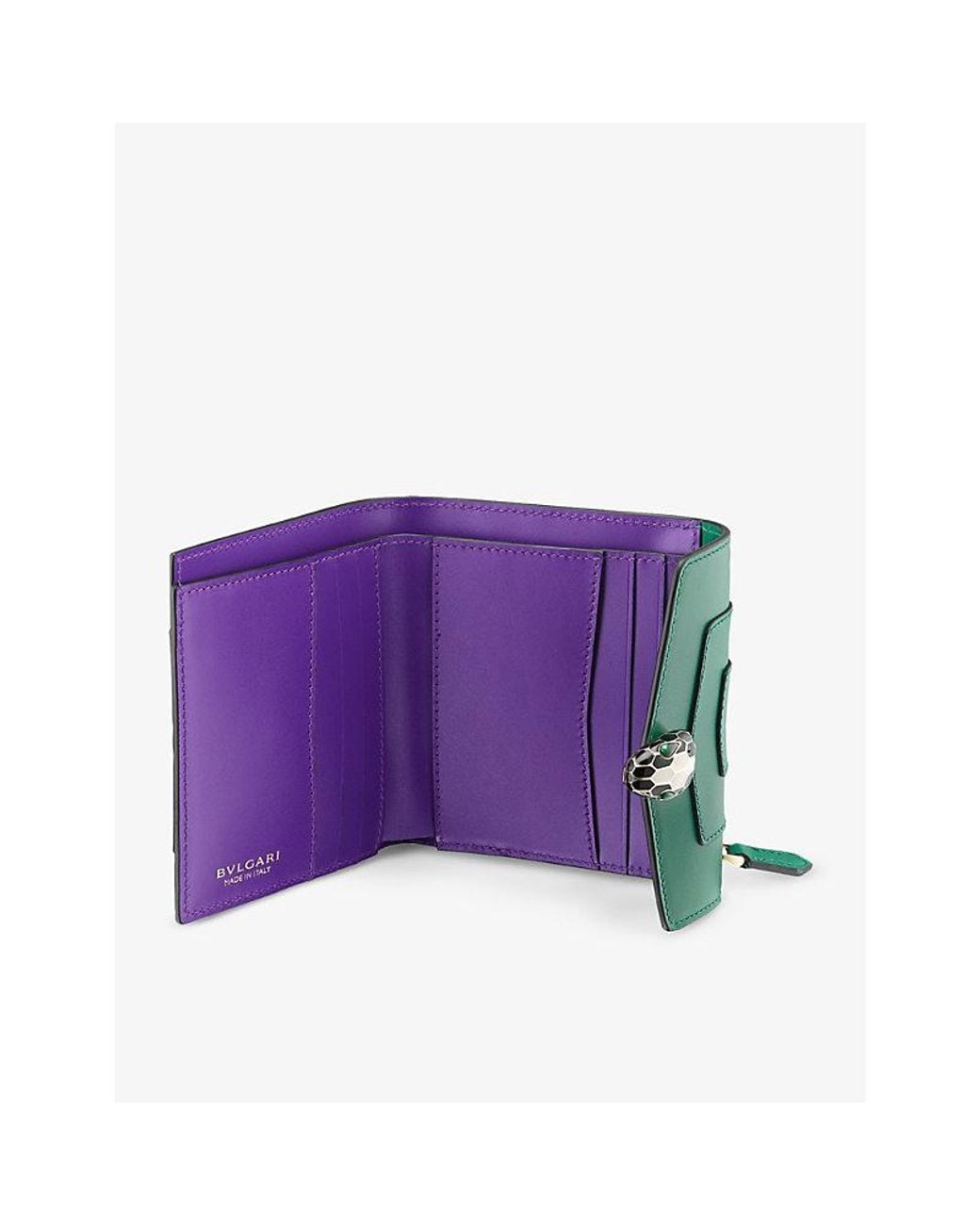 BVLGARI Green Serpenti Forever Leather Wallet