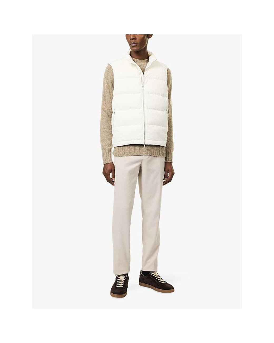 Eleventy White Padded Shell-Down Gilet for men