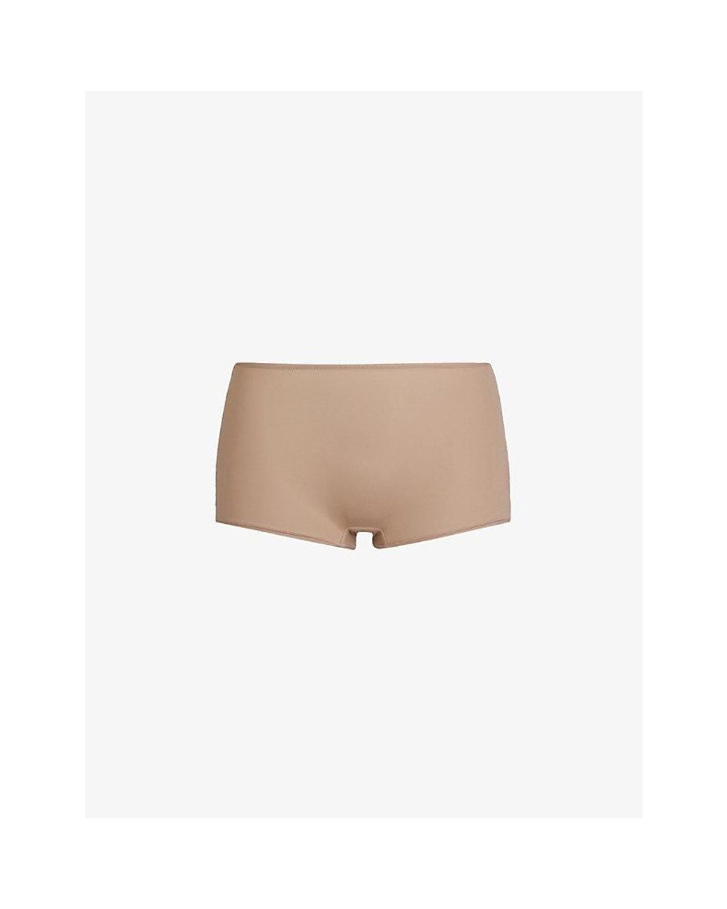 Skims Natural High-Rise Stretch-Cotton Boy Shorts Xxl