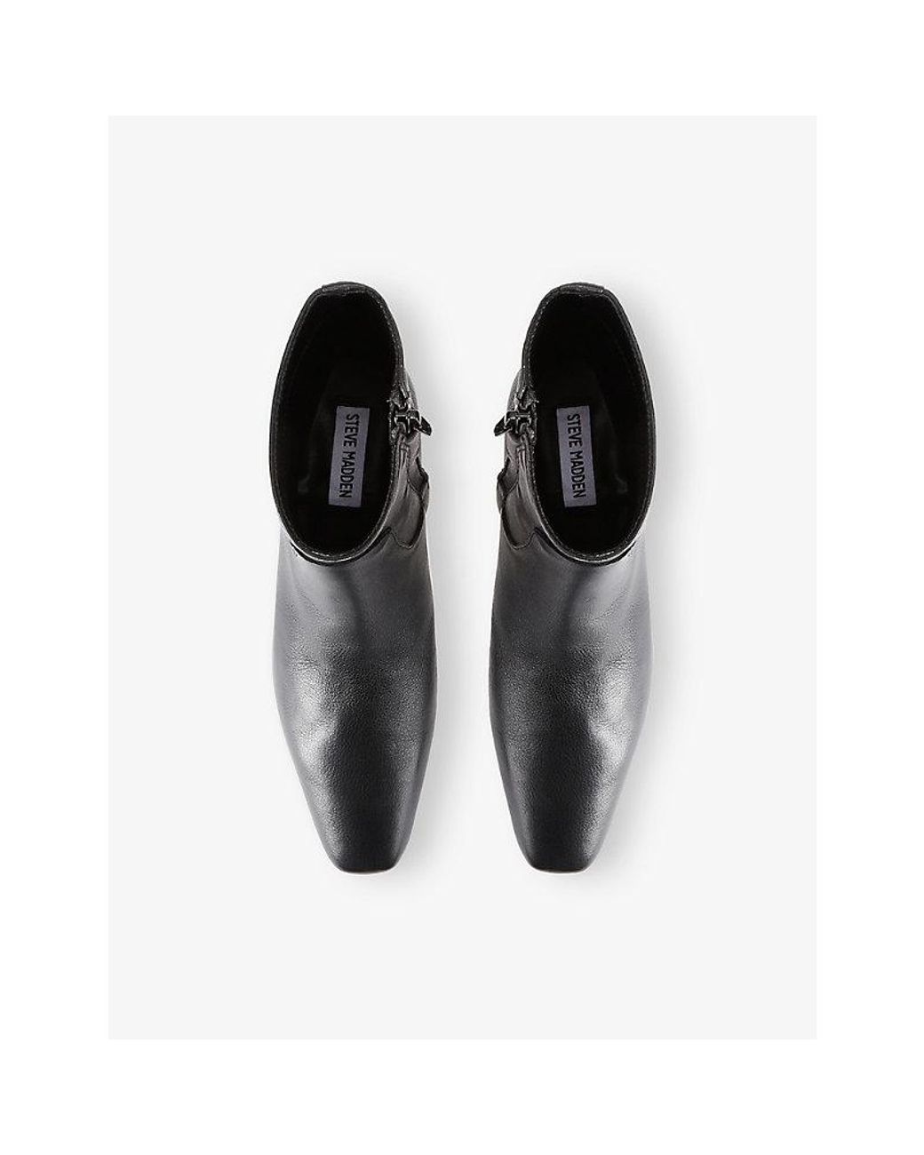 Steve Madden Black Dusty Leather Ankle Boots