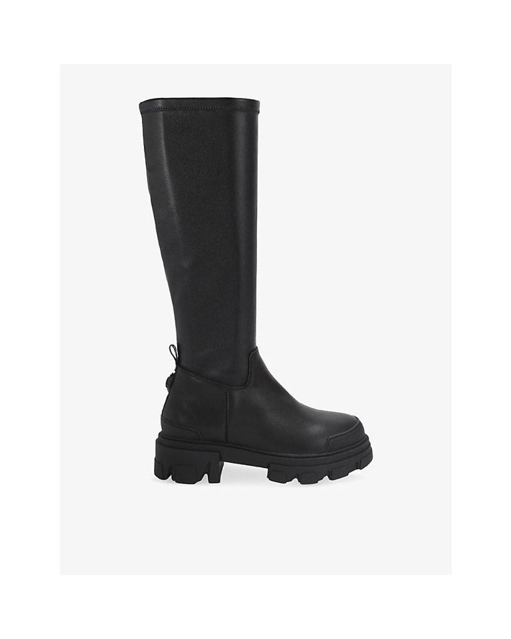 Kurt Geiger Black Stomp Sock Leather Knee-High Boots