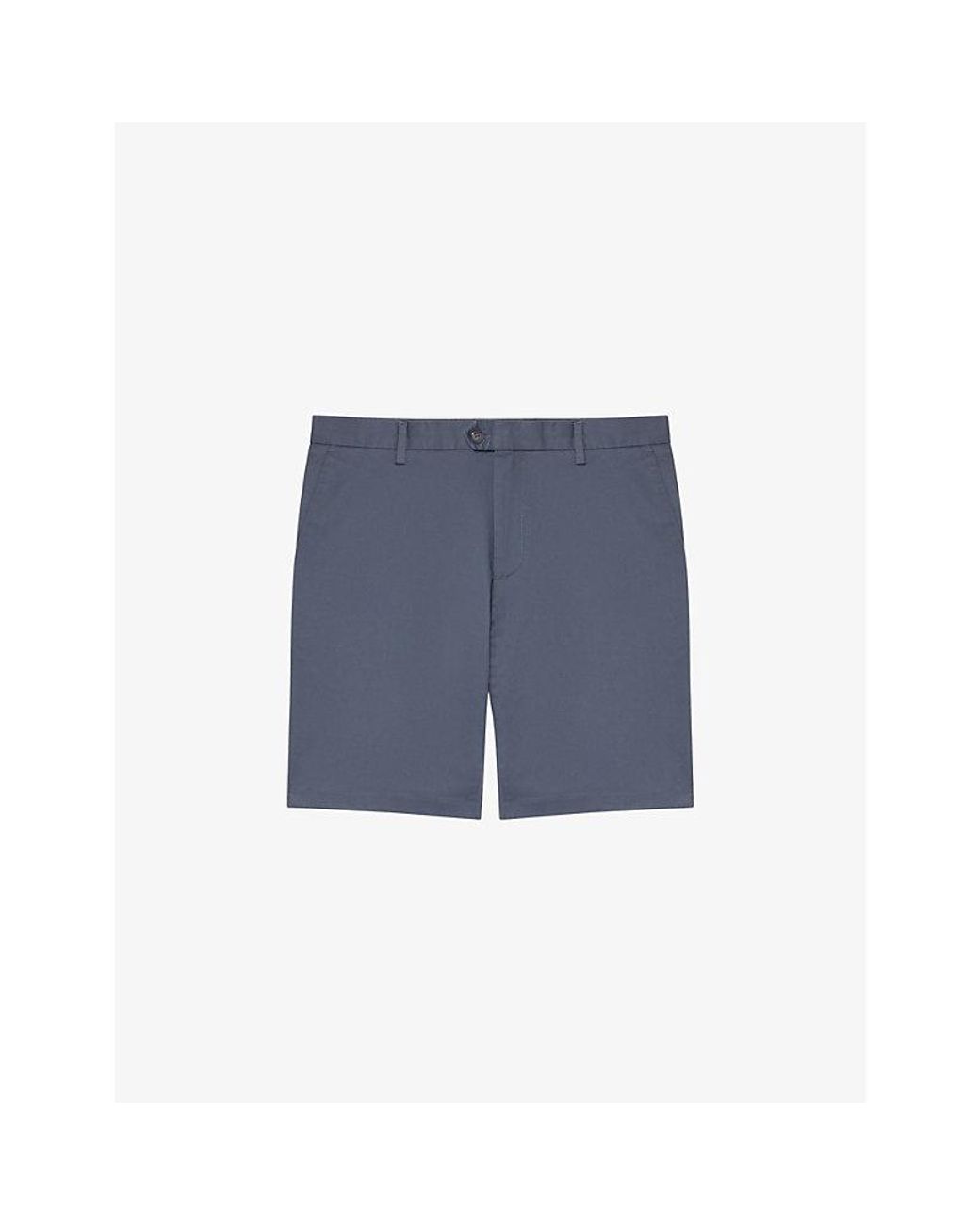 Reiss Blue Wicket Stretch-Cotton Chino Shorts for men