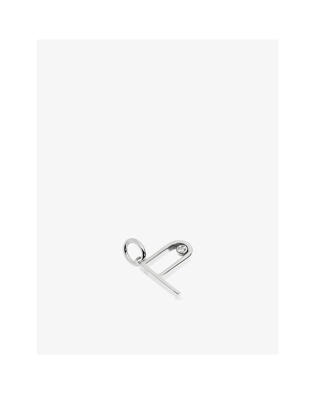 Monica Vinader White Solitaire Diamond Initial P Sterling- And 0.035Ct Lab-Grown Diamond Pendant