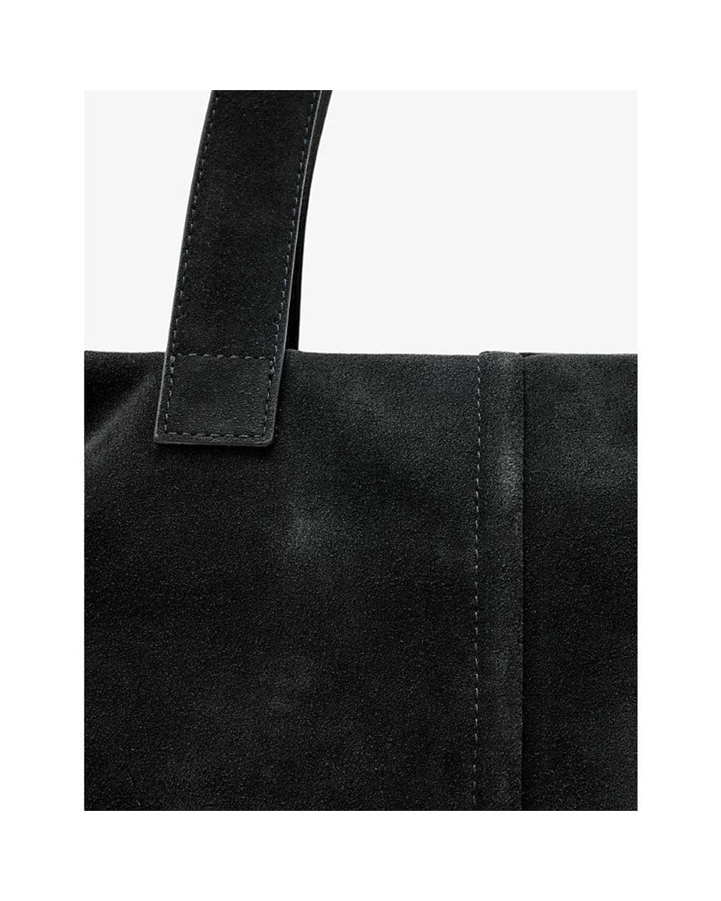 AllSaints Black Cassius Suede Tote Bag