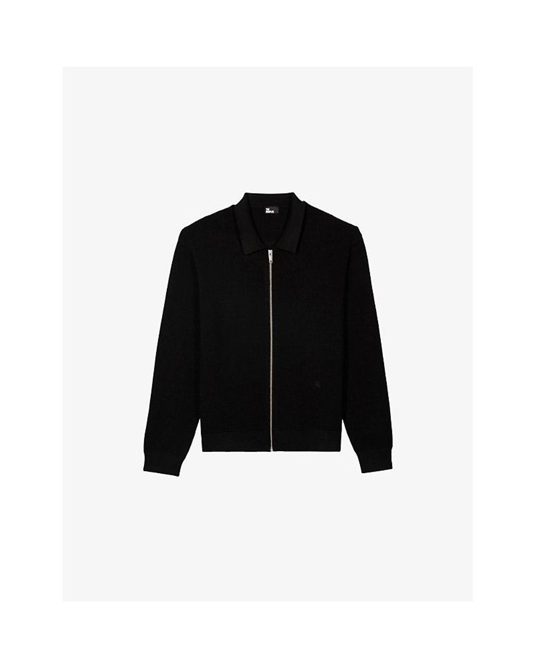 The Kooples Black Honeycomb Knitted Cardigan for men