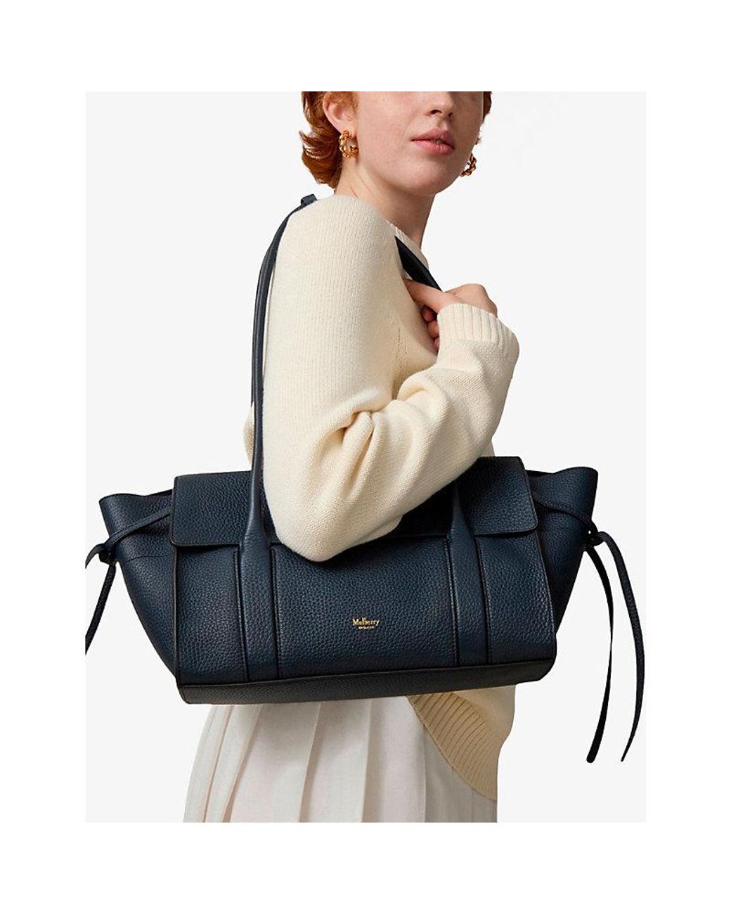 Mulberry Blue Bayswater Soft Small Leather Shoulder Bag