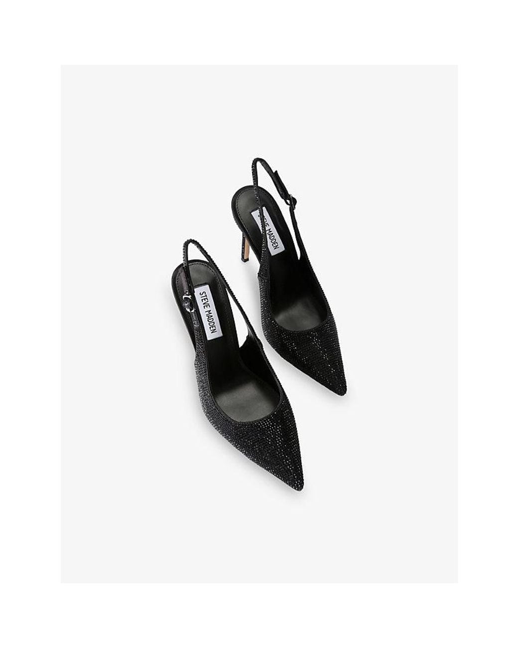 Steve Madden Black Tremble Woven Slingbacks